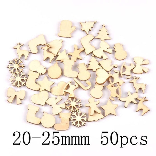 Natural Wooden Christmas Tree Ornaments