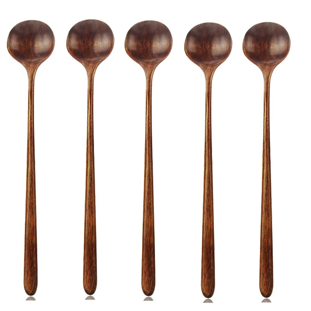 Long Spoons Korean Style Wooden | 5 Pieces/Set