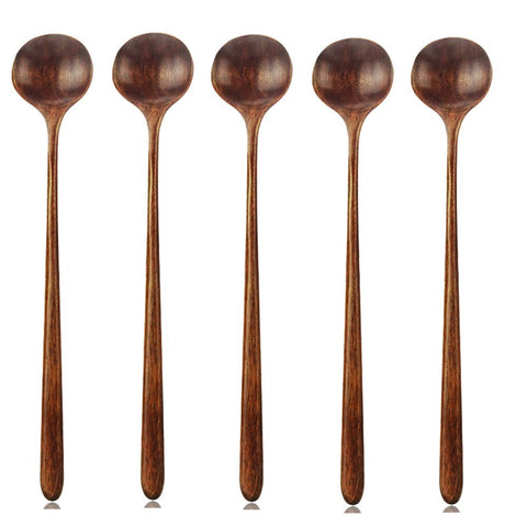 Long Spoons Korean Style Wooden | 5 Pieces/Set