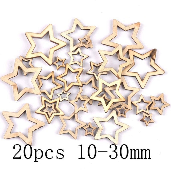 wooden star cutouts pieces