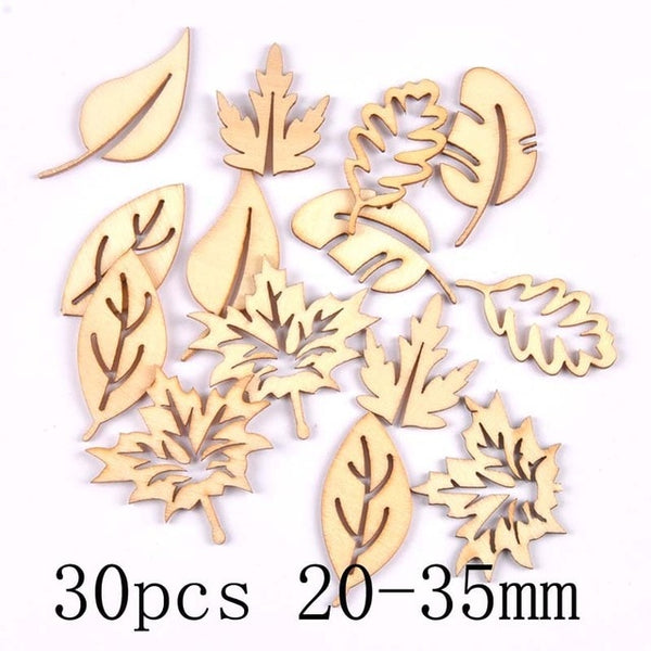 Wooden leaf pieces