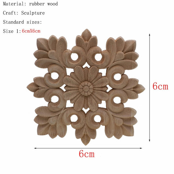 Natural Floral Wood Carved Craft