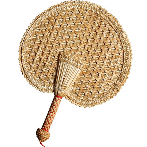 Hand-Woven Straw Hand Fan