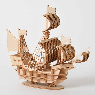 Wooden Boat Toy 3D