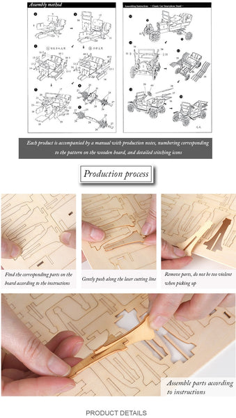 Wooden Puzzle Model For Children/Adult To Assemble - 3D Puzzle