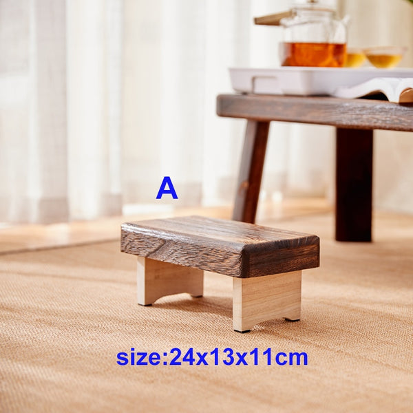 Mini Antique Fold-able Wooden Low Stool