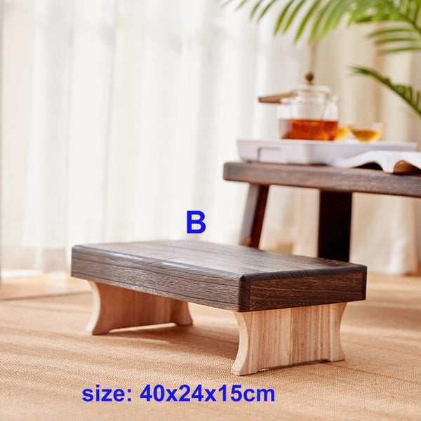 Mini Antique Fold-able Wooden Low Stool