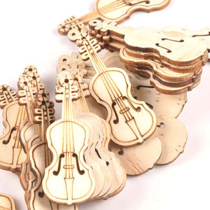 Natural Violin Wood Slices | 15Pcs