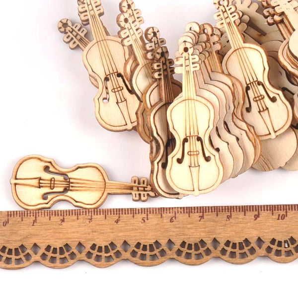 Natural Violin Wood Slices | 15Pcs