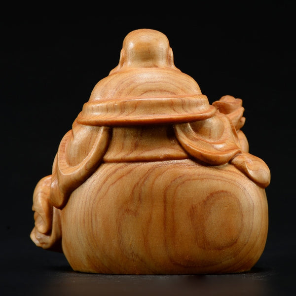 Wooden Laughing Buddha