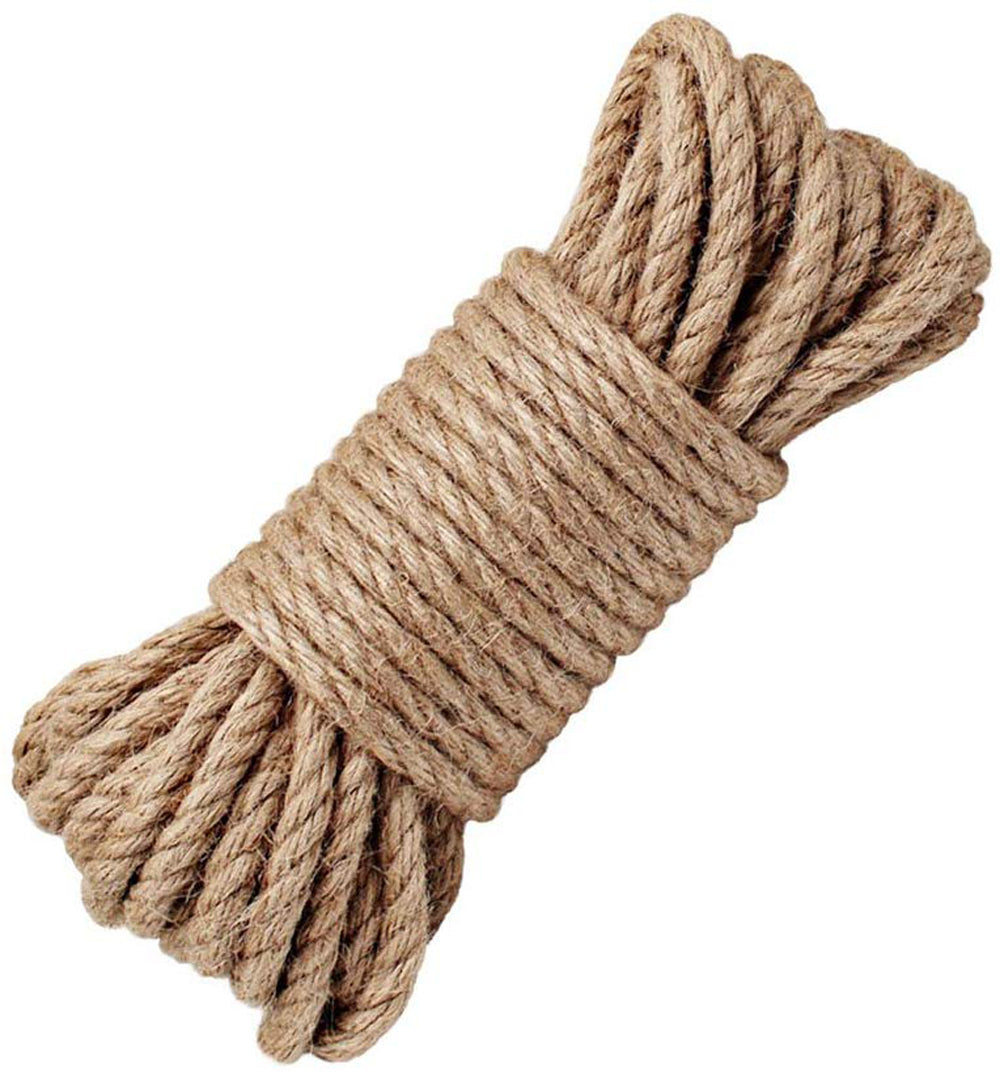 Jute Rope 100% Natural Strong Twisted Hemp Cord, for Gardening, Camping, Climbing, Hanging