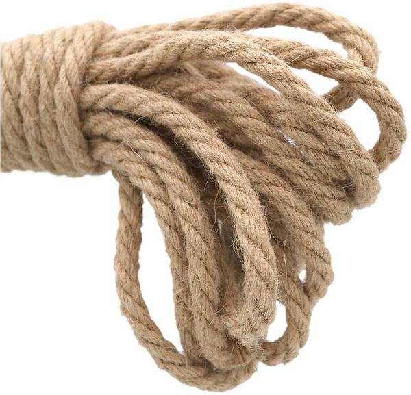 Jute Rope 100% Natural Strong Twisted Hemp Cord, for Gardening, Camping, Climbing, Hanging