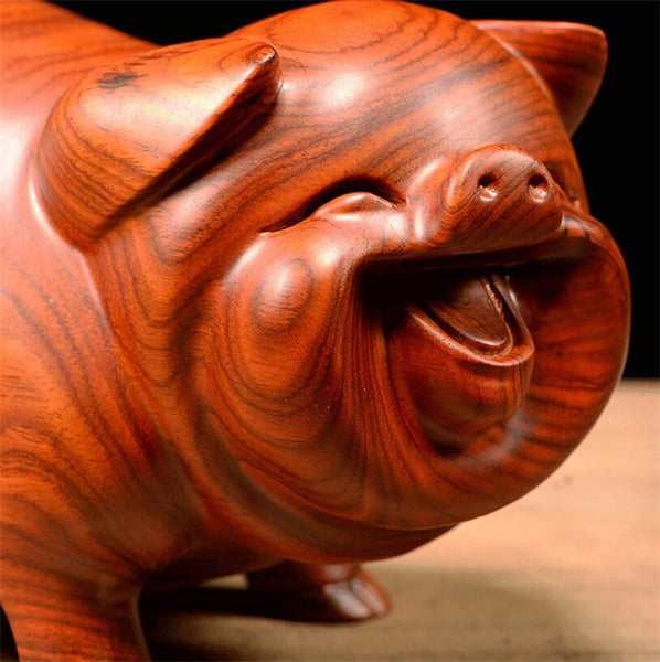 Wooden Crafts Handmade Pig Figurine