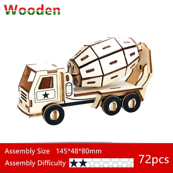 Wooden construction truck - 3D puzzle