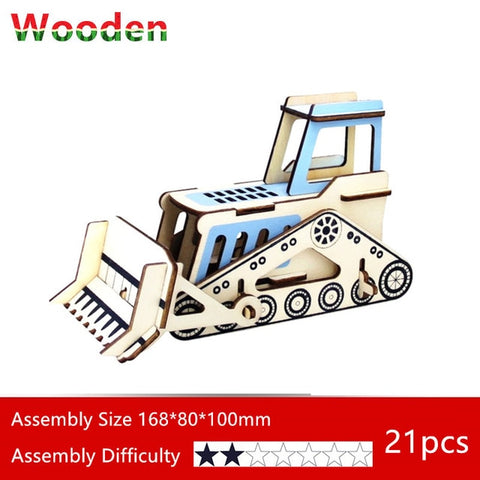 Wooden Dozer - 3D puzzle