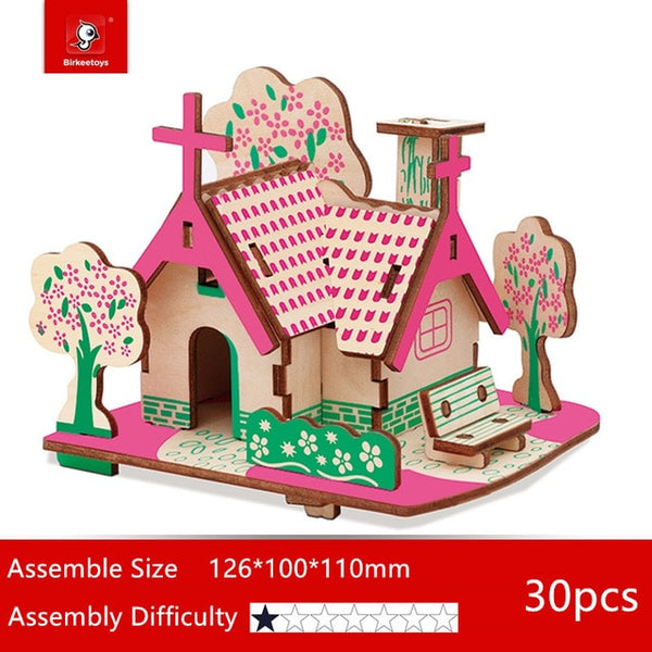 Wooden 3D House Model