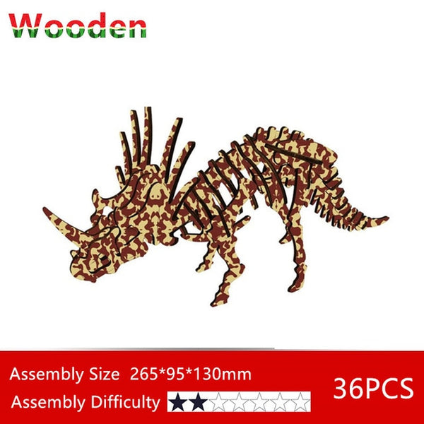 Wooden 3D Puzzle - Wooden Dinosaur 