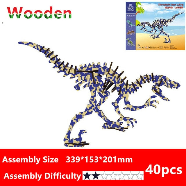 3D Wooden Puzzle Dinosaur