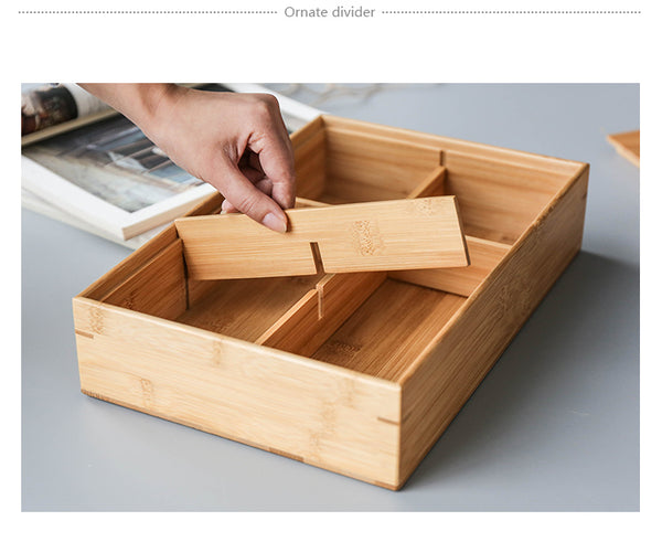 Japanese-style living room bamboo wood storage tray