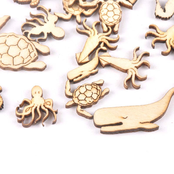 Sea life wooden cut outs | 20 Pieces