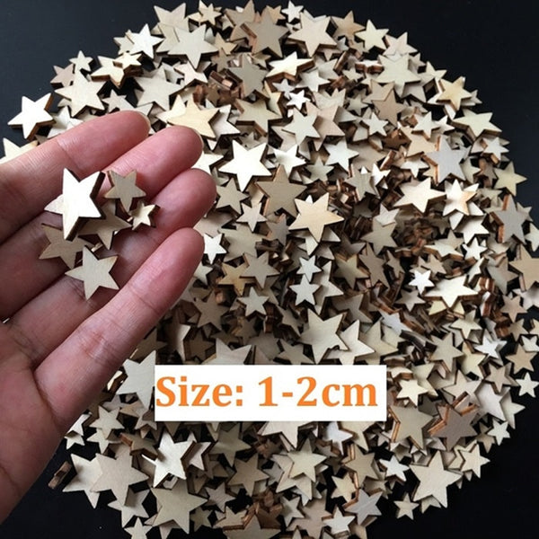 Mixed Mini Wooden Stars | 100 Pieces