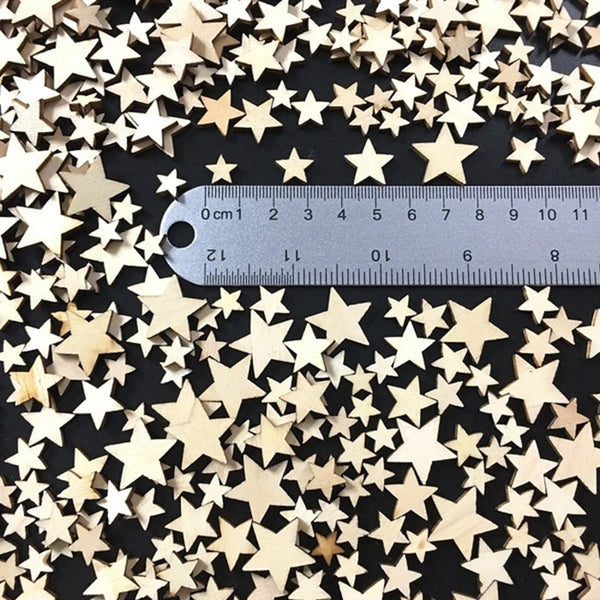 Mixed Mini Wooden Stars | 100 Pieces