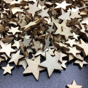 Mixed Mini Wooden Stars | 100 Pieces