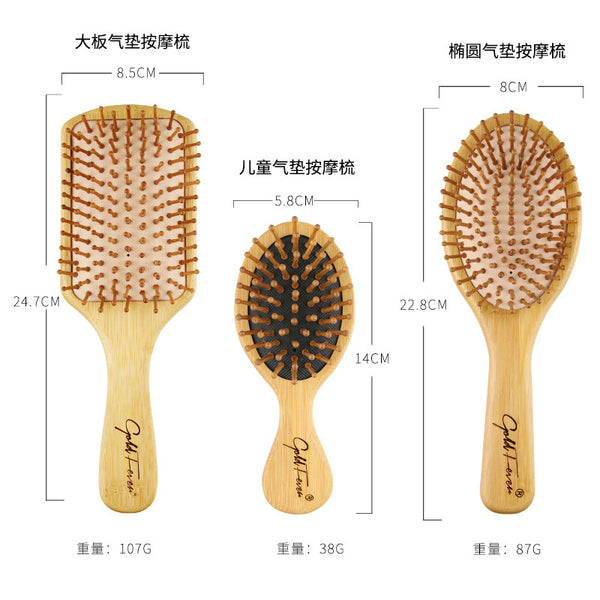 Wooden hair brushes