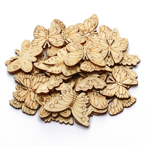 Butterfly Shape Wooden Pieces | 20 Pieces