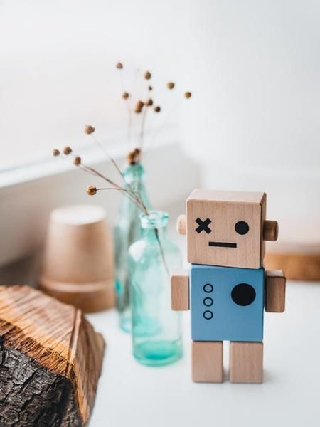 Colorful wooden robot toy