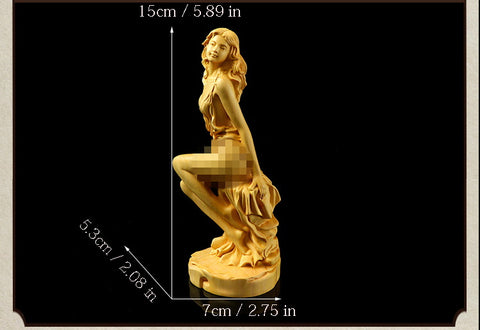 Wooden nude decoration statue