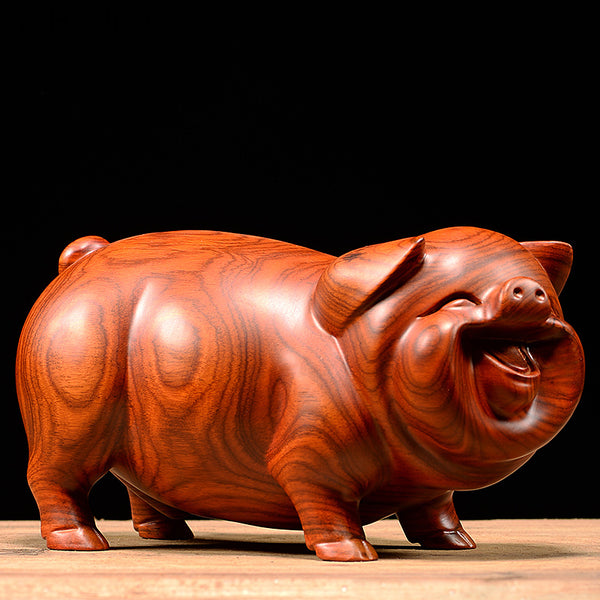 Wooden Crafts Handmade Pig Figurine