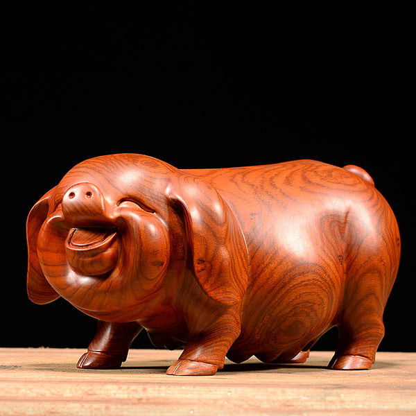 Wooden Crafts Handmade Pig Figurine