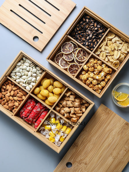 Japanese-style living room bamboo wood storage tray