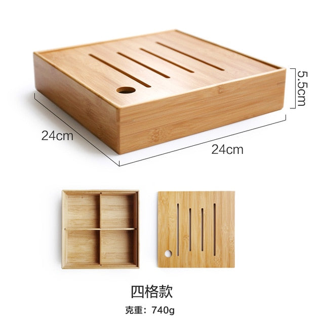 Japanese-style living room bamboo wood storage tray